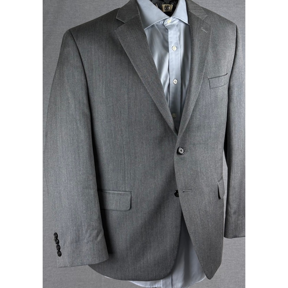 Lauren Ralph Lauren Mens Grey Herringbone Blazer Sport Coat 44S 0281